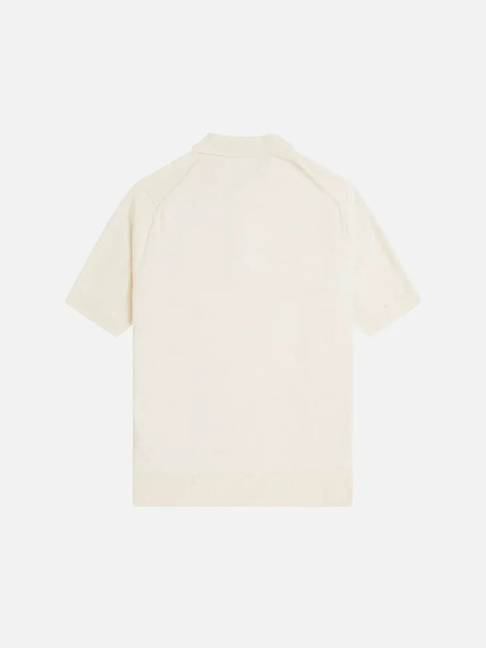 FRED PERRY Cotton Knitted Shirt - Ecru - Shirts T-SHIRT
