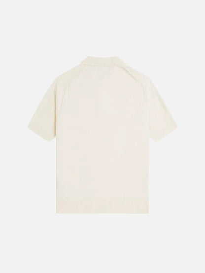 FRED PERRY Cotton Knitted Shirt - Ecru - Shirts T-SHIRT