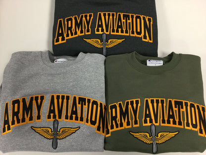 Crew Neck Sweatshirt with Army Aviation Logo