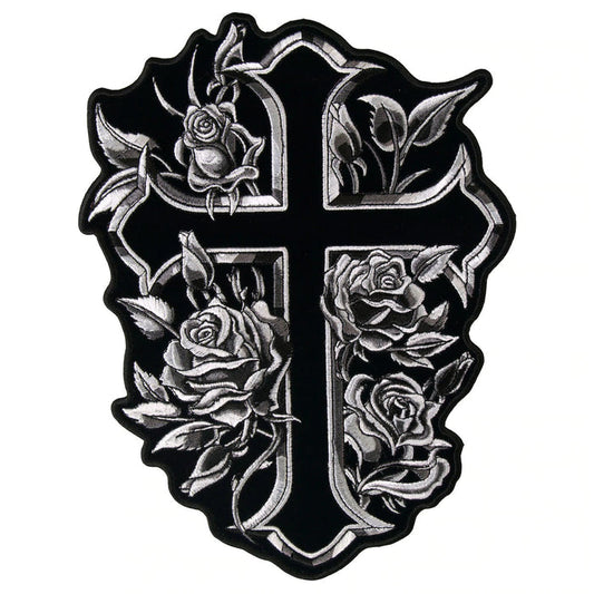 Cross and Roses: Description
The Cross and Roses Patch features a highly detailed cross and roses design and has heat sealed