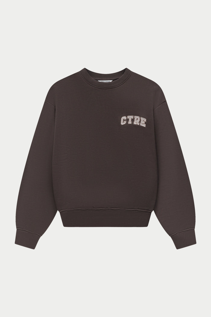 Dark brown sweatshirt on a white background