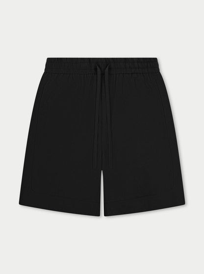 CUPRO PANELLED SHORTS - BLACK
