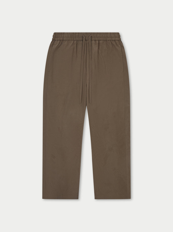 CUPRO PANELLED TROUSER - BROWN