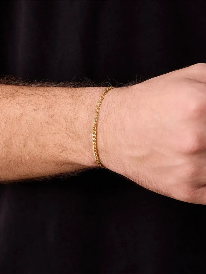 ATOLYEWOLF Curb and Cable Bracelet in Gold - Bracelets BİLEKLİK