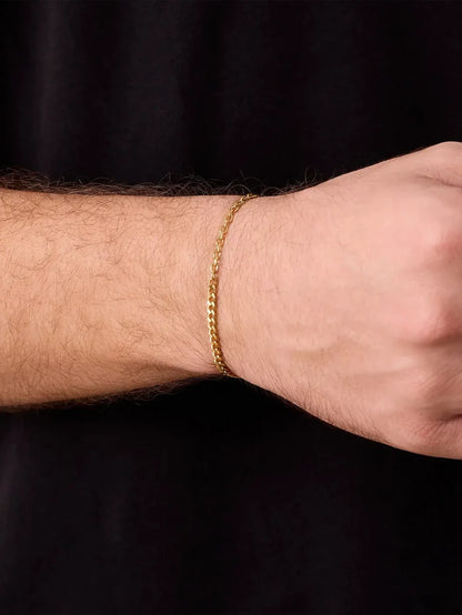 ATOLYEWOLF Curb and Cable Bracelet in Gold - Bracelets BİLEKLİK