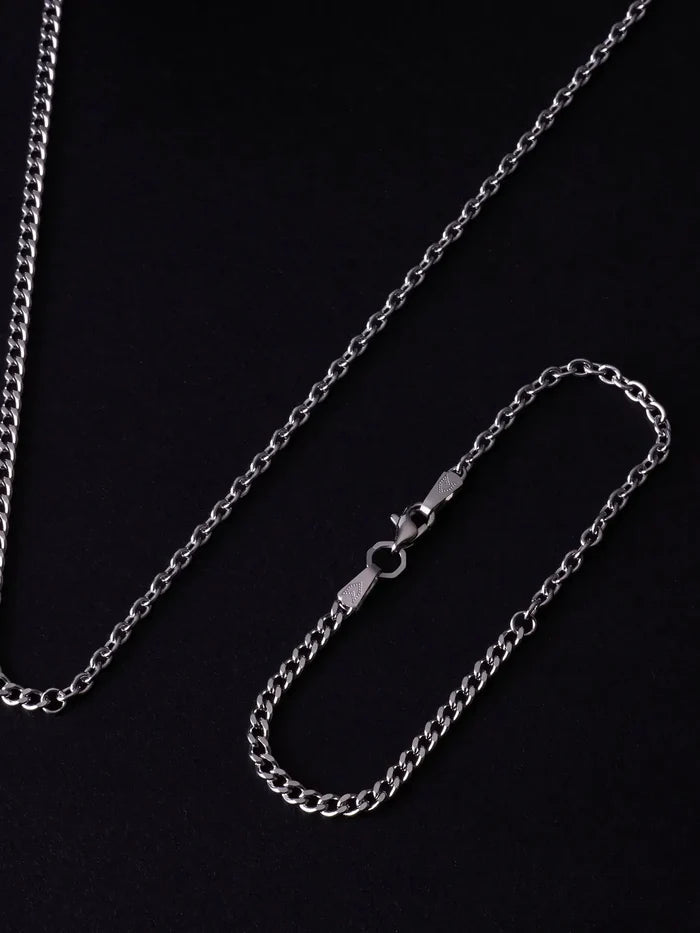 ATOLYEWOLF Curb and Cable Bracelet in Silver - Bracelets BİLEKLİK