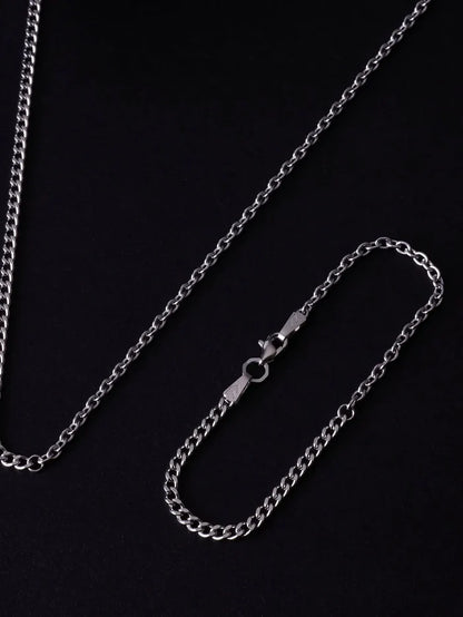 ATOLYEWOLF Curb and Cable Bracelet in Silver - Bracelets BİLEKLİK