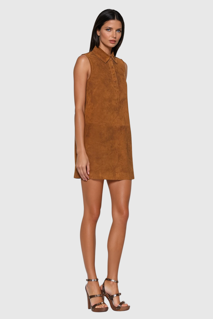 Dagmara Sleeveless Suede Mini Dress