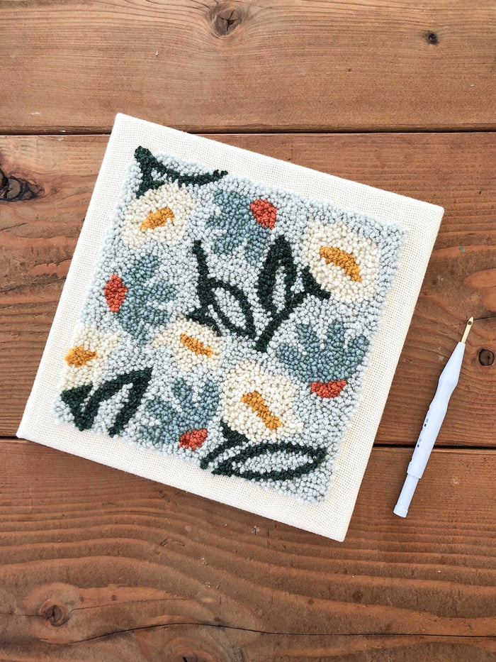 Daisies & Peonies Square Punch Needle Kit