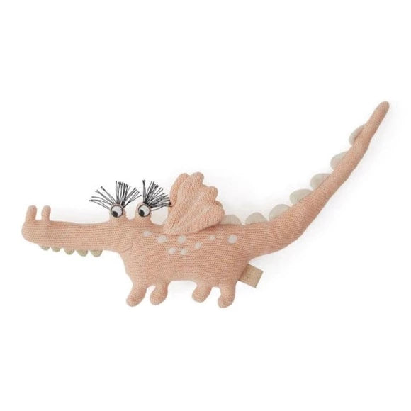 Darling Rattle Baby Yoshi Crocodile Coral