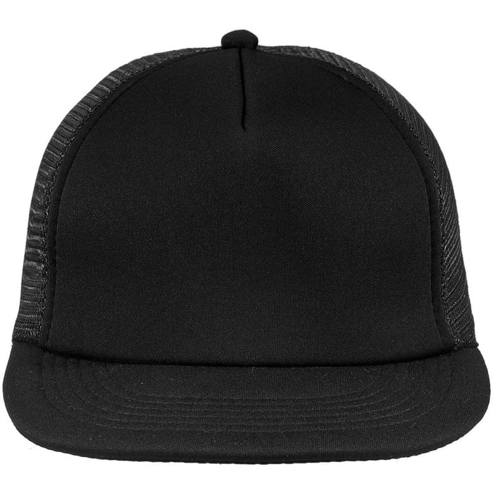 District Flat Bill Snapback Trucker Cap-Regular-District-Black-OSFA-Thread Logic