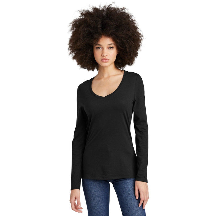 no-logo District Ladies Perfect Tri Long Sleeve V-Neck Tee-Regular-District-Thread Logic