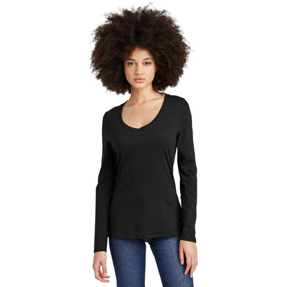 no-logo District Ladies Perfect Tri Long Sleeve V-Neck Tee-Regular-District-Thread Logic