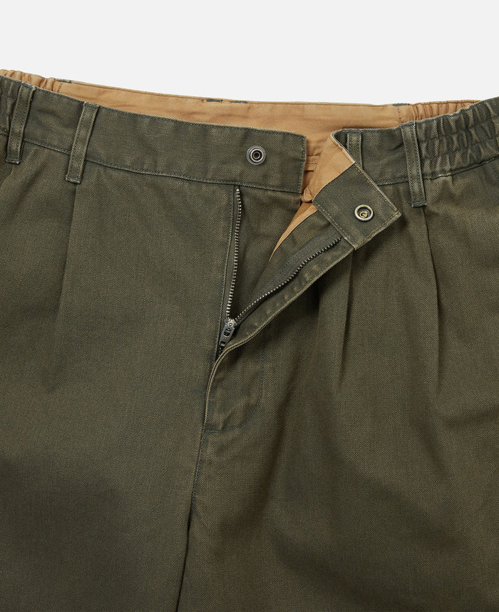 Double Pleated Wide Pants (Olive)