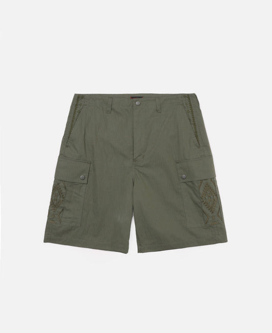 Embroidery Cargo Shorts (Olive)