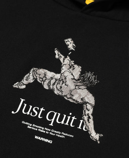 Embroidery Just Quit It. Hoodie (Black)