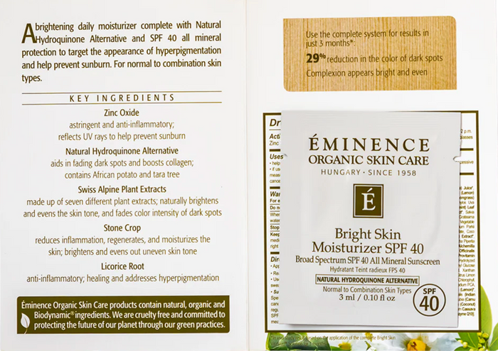 Eminence Bright Skin Moisturizer SPF 40 3