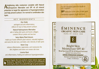 Eminence Bright Skin Moisturizer SPF 40 3