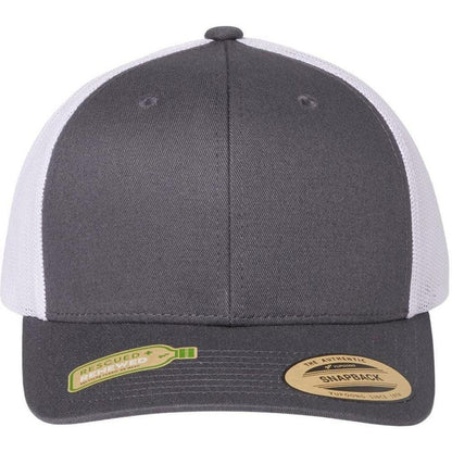 Flexfit Sustainable Retro Trucker Cap-Apparel-Flexfit-Charcoal/ White-Adjustable-Thread Logic