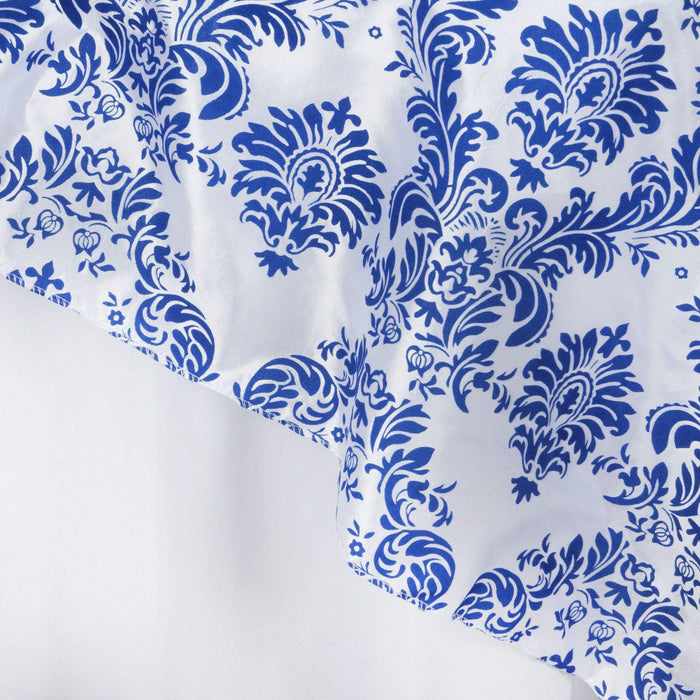 Blue floral patterned fabric on white background. #whtbkgd