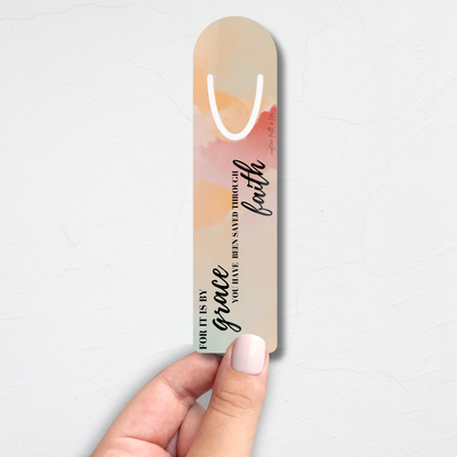 For It Is By Grace You Have Been Saved Through Faith Metal Christian Bookmark