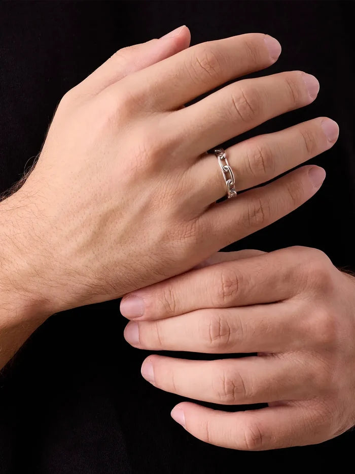 ATOLYEWOLF Forsa Chain Ring in Silver - Necklaces YÜZÜK