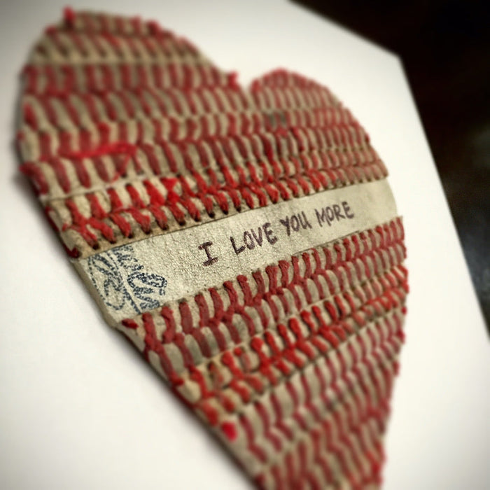 Framed Baseball Heart "I LOVE YOU MORE” Artwork | Handmade Mothers Day Gift Idea