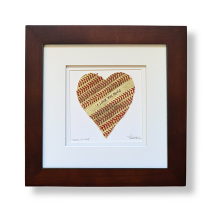 Framed Baseball Heart "I LOVE YOU MORE” Artwork | Handmade Mothers Day Gift Idea