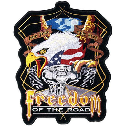 Freedom Of The Road Patch: Heat-sealed backing for easy iron-on application