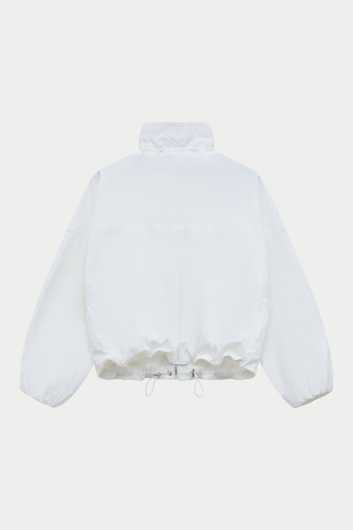 FUNNEL NECK TRACK JACKET - WHITE