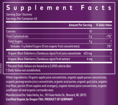 Gaia Herbs Black Elderberry Kids Daily Gummies 2