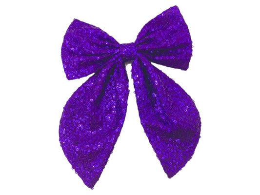 Game Day Bow - Sequin - Purple