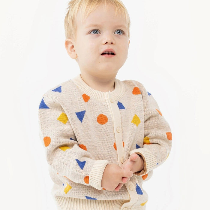 Geometric Baby Cardigan Vanilla