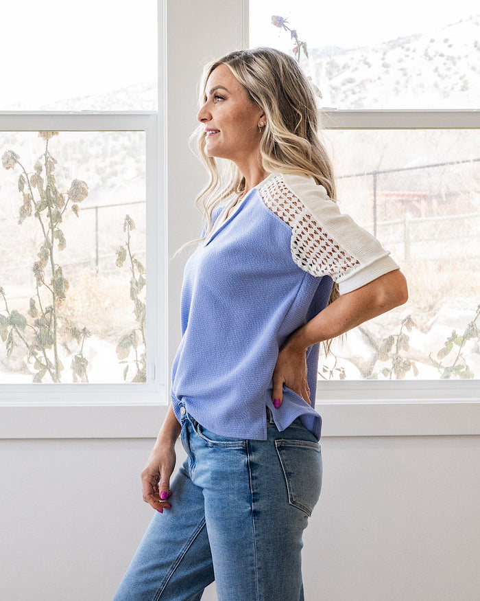 Gisell Cloud Knit Top - Denim Lovely Melody