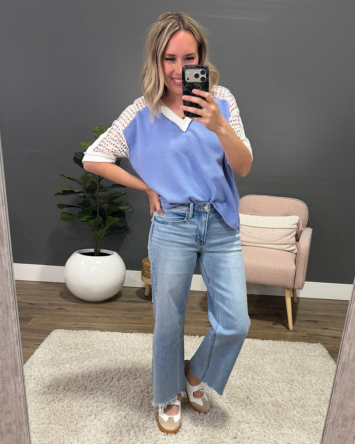 Gisell Cloud Knit Top - Denim Lovely Melody