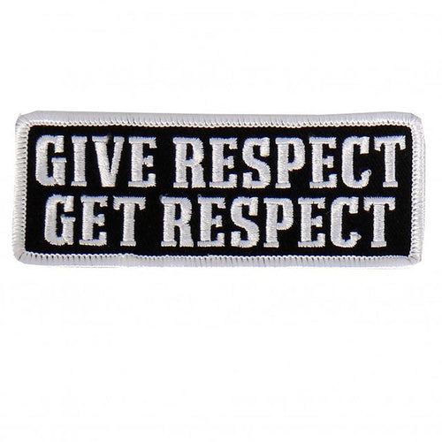 Give Respect Get Respect White Border Patch: Description
Give Respect Embroidered Patch with heat sealed backing