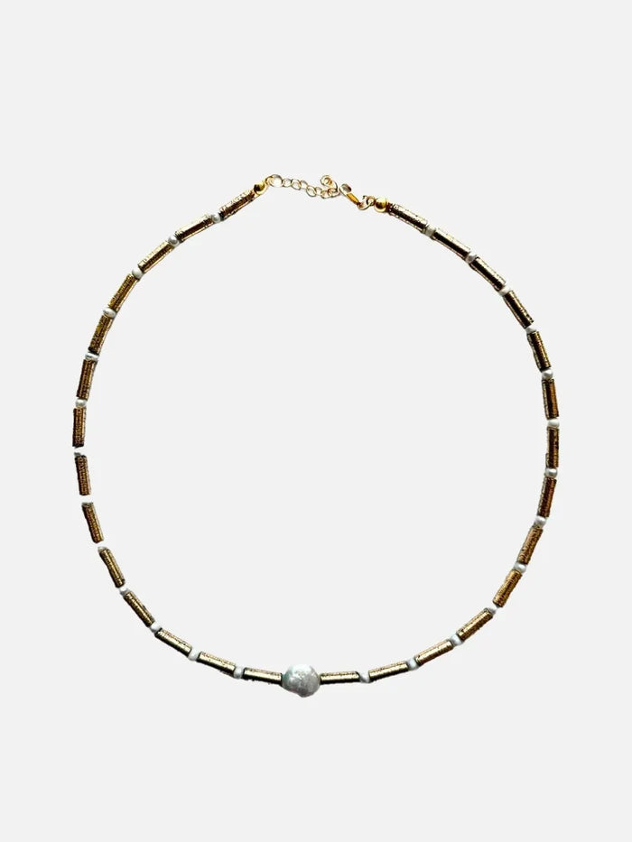 L'ATELIER DES PERLES Gleam Doğal Lav Taşlı Barok İncili Kolye - Necklaces KOLYE