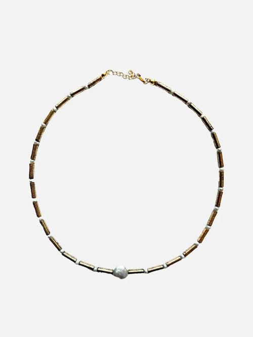 L'ATELIER DES PERLES Gleam Doğal Lav Taşlı Barok İncili Kolye - Necklaces KOLYE