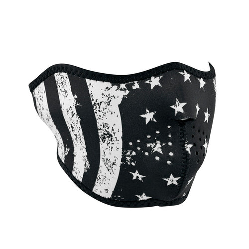 Half Mask Black & White Flag: The ZAN Headgear Neoprene Half Face Mask features full coverage of the nose, chin, and cheeks w