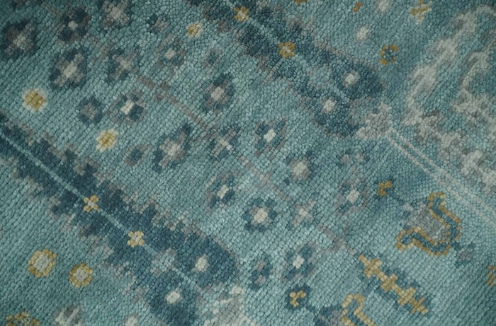 Hand Knotted Teal and Beige Multi Size Traditional Turkish Tree of Life Wool Rug