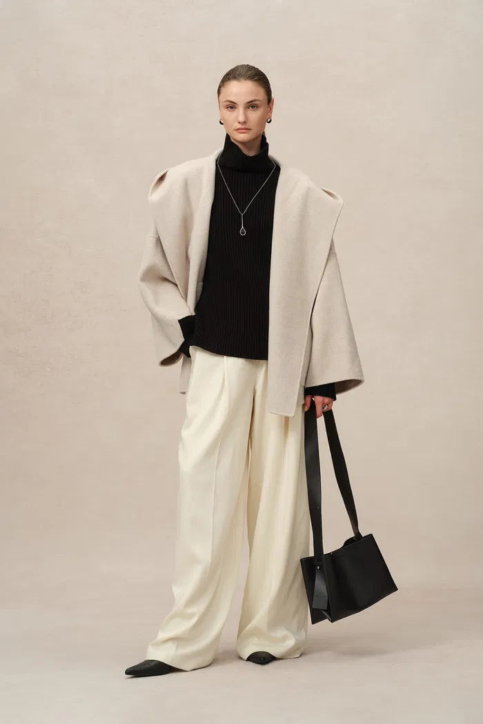 Handcrafted Hooded Cashmere Double-Face Coat