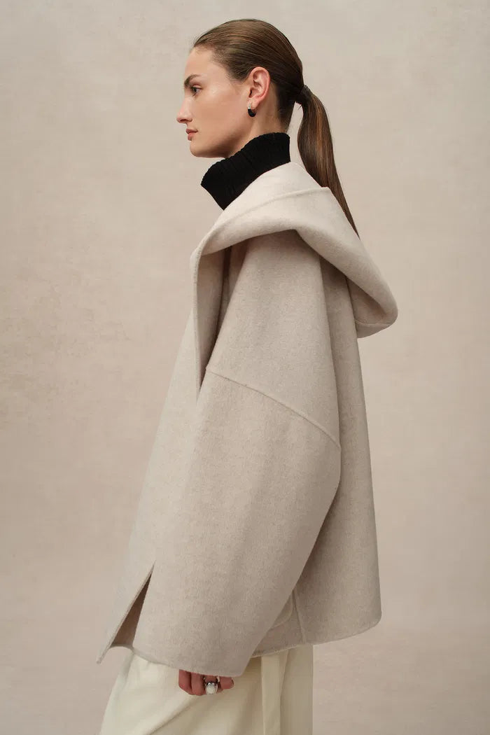 Handcrafted Hooded Cashmere Double-Face Coat