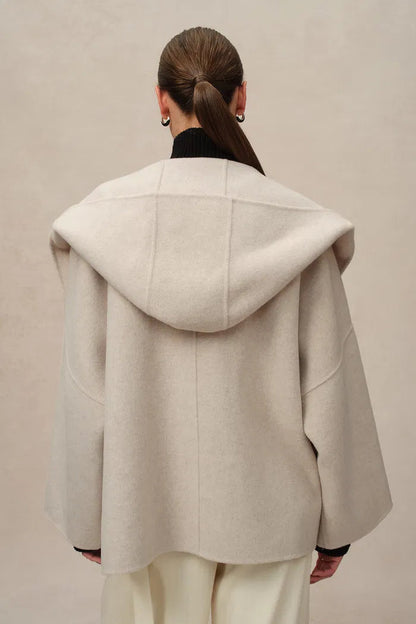 Handcrafted Hooded Cashmere Double-Face Coat