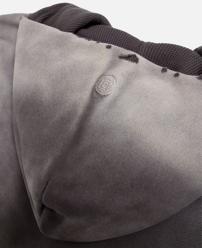 Heavy Washed Zip Up Hoodie (Black)