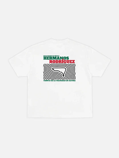 SOON TO BE ANNOUNCED Hermanos Rodrigez T-Shirt – beyaz, arka baskı görünümü