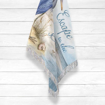 Heron Escape Woven Throw Blanket