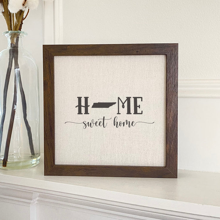 Home Sweet Home (with State) - Custom Framed Sign