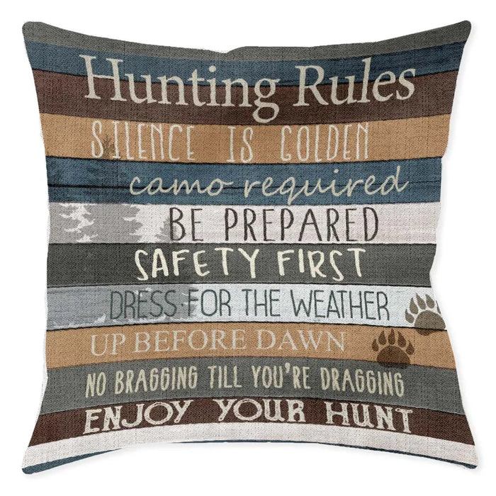 Hunting Rules Indoor Woven Decorative Pillow