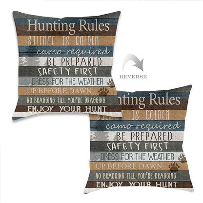 Hunting Rules Indoor Woven Decorative Pillow