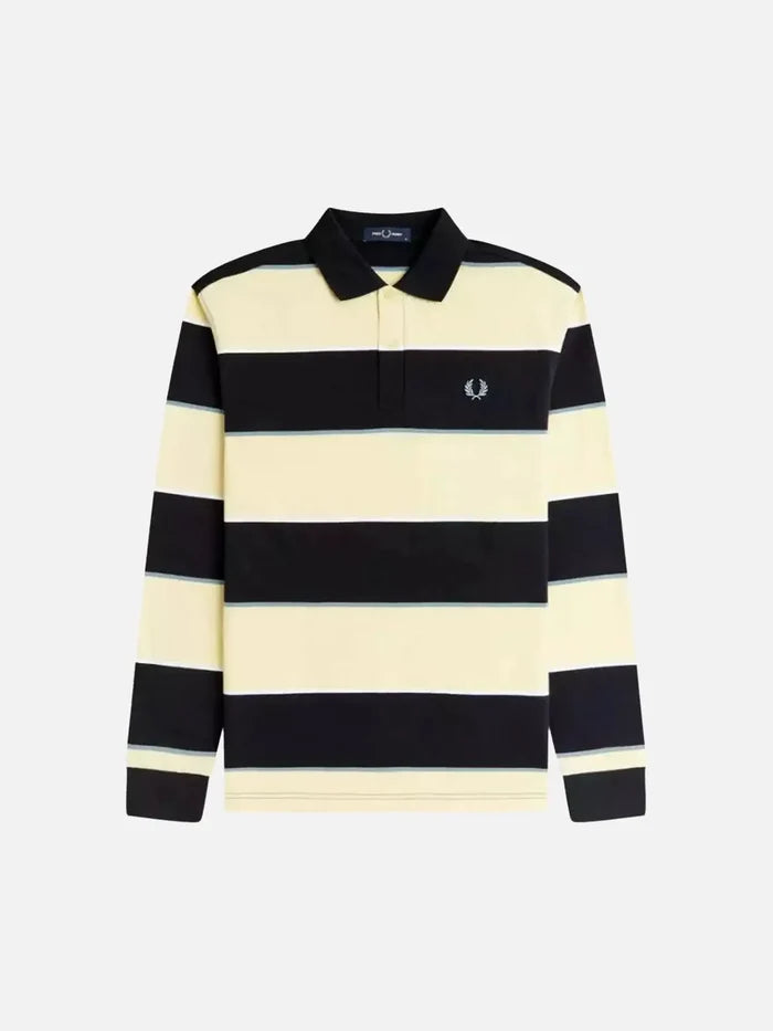 FRED PERRY Hw Jersey Striped Polo Shirt - Yellow/Navy - Polos T-SHIRT